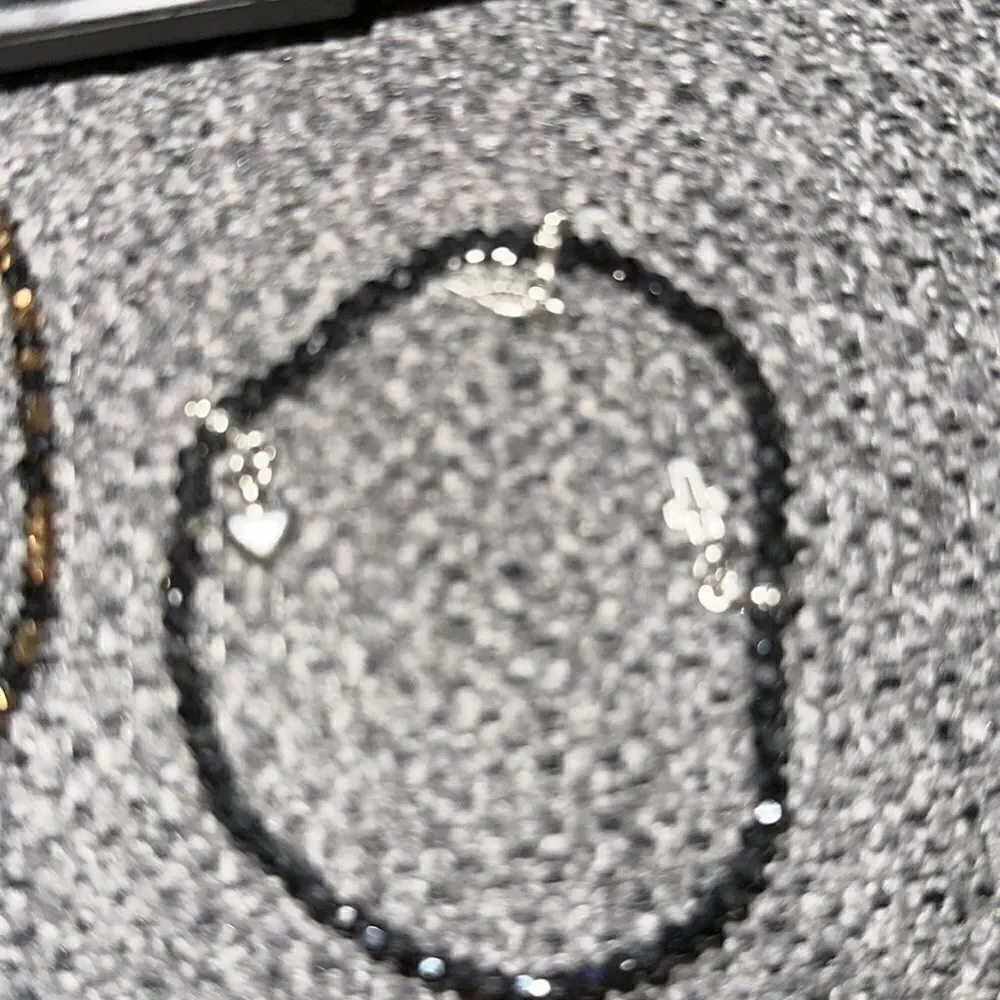 Cookie Lee small beaded stretch bracelet heart wing cross dangle charm